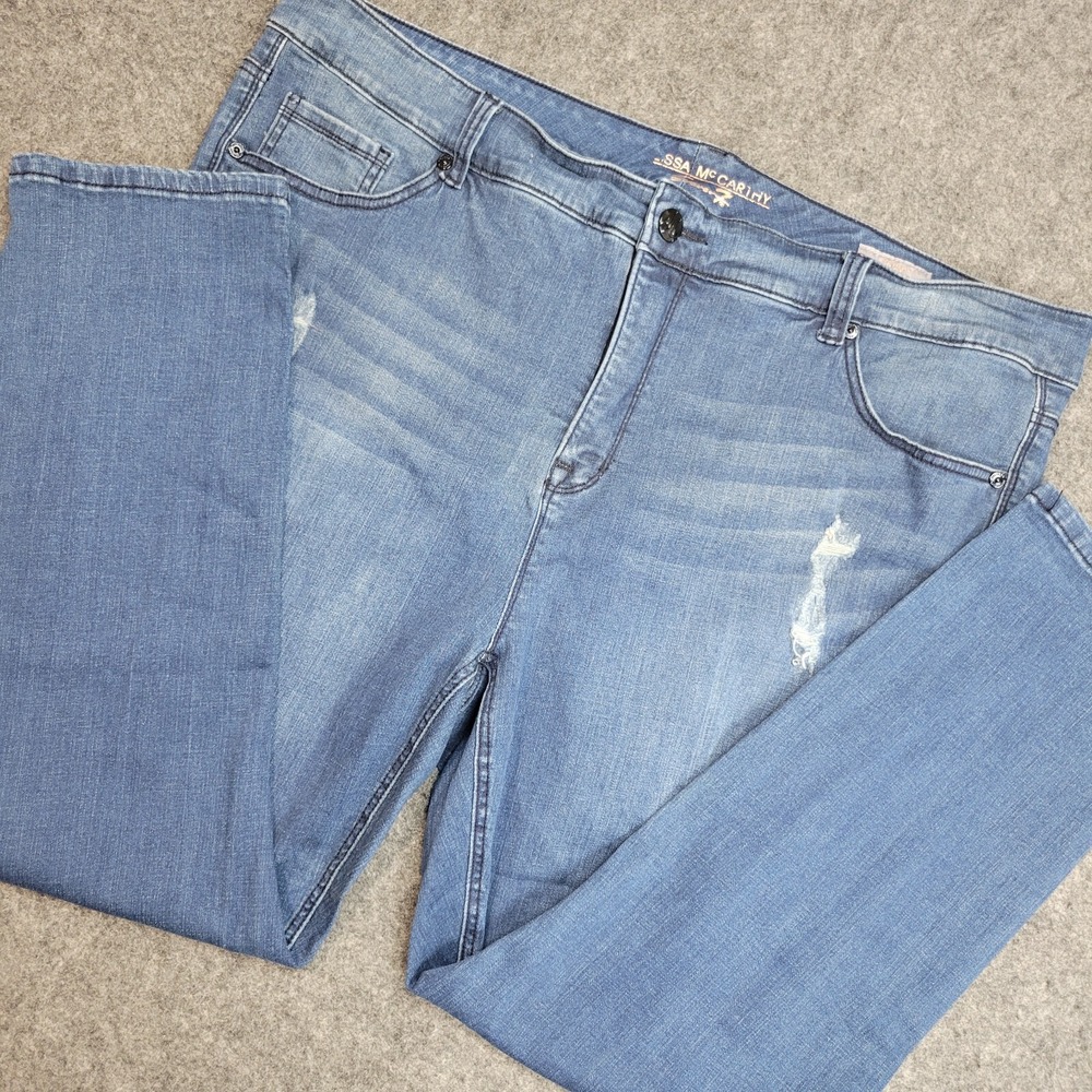 Seven7 Jeans Womens 24W Melissa McCarthy Distressed‎ Stretch Straight Fit
